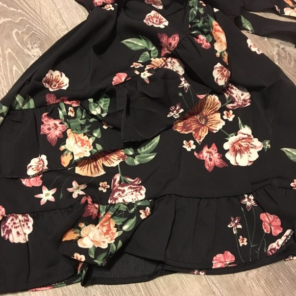 Ruffle Flower Print Mini Dress - Picture 6 of 8